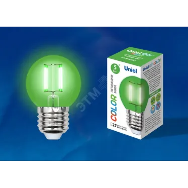Лампа светодиодная декоративная цветная LED 5вт 200-250В шар 350Лм Е27 ЗЕЛЕНЫЙ Air color