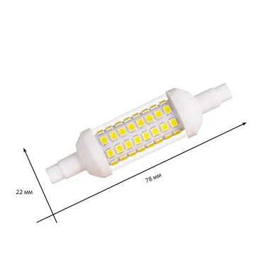 Лампа светодиодная линейная 178 мм прозрачная 6 Вт Белый свет 4000К Картон LED-J78-6W/4000K/R7s/CL PLZ06WH
