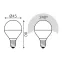 Лампа светодиодная LED 5.5 Вт 525 лм 4100К шар P45 нейтральный E14 AC 220В (промоупаковка 3 лампы) Basic Gauss