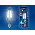 Лампа светодиодная LED 6вт 200-250В свеча прозрачное 500Лм Е14 4000К Sky филамент