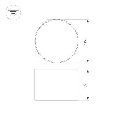 Светильник SP-CYLINDO-R160-18W Warm3000 (WH, 110 deg, 230V) (IP54 металл, 3 года)