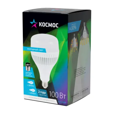 Лампа светодиодная LED 100Вт 220В E27 D120х205 6500К дневной 9500 лм