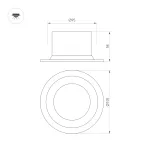 Светильник светодиодный MS-DROP-BUILT-R105-14W Warm2700 (WH, 85 deg, 230V) (ARL, IP54 Металл, 5 лет)