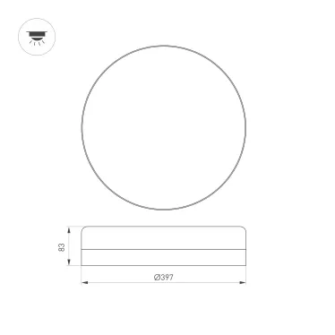 Светильник CL-SMURF-R400-30W Day4000-MIX (WH, 140 deg, 230V) (, IP40 Пластик, 3 года)