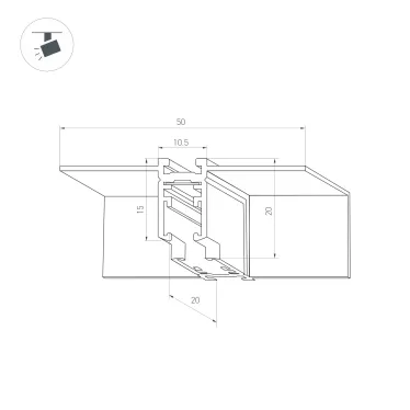 Светильник SP-LINE-HANG-6085-L995-37W Warm3000 (RAL9005, 120 deg, EM3h, 230V) IP33 (Arlight, Алюминий)