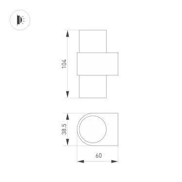 Светильник SP-SPICY-WALL-MINI-TWIN-S104x39-2x3W Warm3000 (WH, 40 deg, 230V) (, IP20 Металл, 3 года)