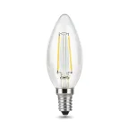                  Лампа светодиодная филаментная LED 11 Вт 830 лм 4100К свеча нейтральный E14 AC 220В прозрачная колба Black Filament Gauss
               