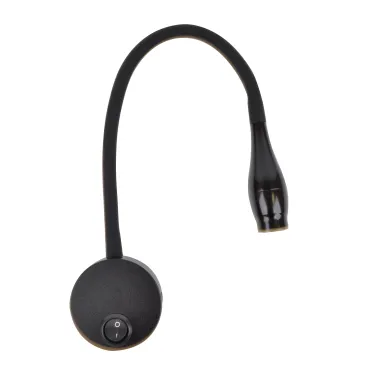ULT-F22-3W/4000K IP20 BLACK Светильник светодиодный настенный гибкий для интерьерного освещения. 85-265В. Белый Свет (4000К). Черный. TM
