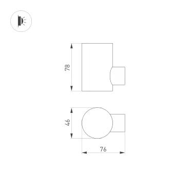 Светильник светодиодный LGD-RAY-WALL-R46-3W Day4000 (GR, 24 deg, 230V) (ARL, IP65 металл, 3 года)