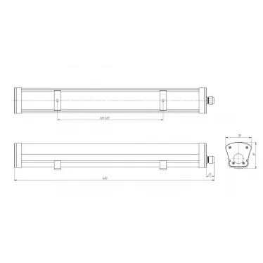 Светодиодный светильник Diora LPO/LSP 19/2100 Mini-6 opal 2100лм 19Вт 4000K IP65 0.9PF 90Ra Кп1