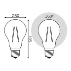 Лампа светодиодная филаментная LED 10 Вт 970 лм 4100К А60 груша нейтральный E27 AC 220В прозрачная колба Black Filament Gauss