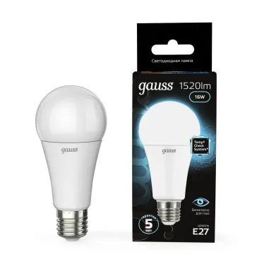 Лампа светодиодная LED 16 Вт 1520 лм 4100К А60 груша нейтральный E27 AC 220В Black Gauss