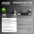 Светильник архитектурный ДБУ под лампу 35 Вт 2хGU10 AC 220В IP54 280х90х130мм Sonata Gauss