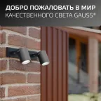 Светильник архитектурный ДБУ под лампу 35 Вт 2хGU10 AC 220В IP54 280х90х130мм Sonata Gauss