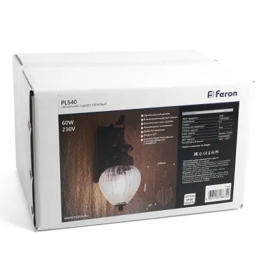 Светильник садово-парковый PL540 60W E27 230V, коричневый | 11890 | Feron