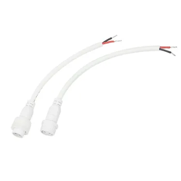 Соединительный кабель (2pin) герметичный (IP67) 2х1,0кв мм белый, REXANT