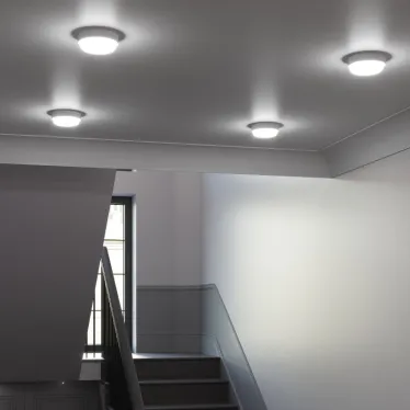 Светильник светодиодный пылевлагозащищенный для ЖКХ HALL круг 12W 980lm 6500K 200-240V IP40 D135*32мм белый LED 1/40 | 193411312 | Gauss