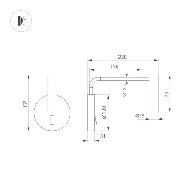 Светильник SP-VERDI-LONG-WALL-3W Warm3000 (WH, 20 deg, 230V) (Arlight, IP20 Металл, 3 года)