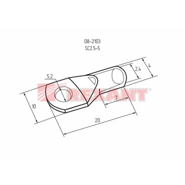 Наконечник кольцевой (НК ø 5.2 мм) 2.5 мм² (ТМЛ (DIN) 2.5-5) | 08-2103 | REXANT