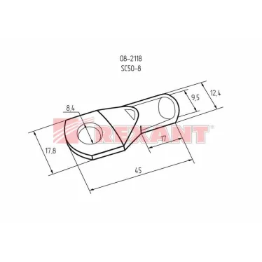 Наконечник ТМЛ (DIN) 50-8 | 08-2118 | REXANT