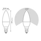 Лампа светодиодная LED 12 Вт 920 лм 4100К свеча нейтральный E14 AC 220В Elementary Gauss
