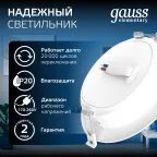 Светильник светодиодный ДВО 10 Вт 780 лм 4000К AC 220В IP20 круг D120х26мм монт d90мм Пластик Elementary Gauss
