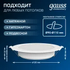 Светильник светодиодный ДВО 10 Вт 780 лм 4000К AC 220В IP20 круг D120х26мм монт d90мм Пластик Elementary Gauss