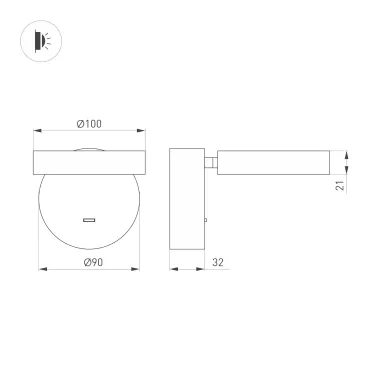 Светильник светодиодный SP-MILADY-R90-6W Warm3000 (BK, 110 deg, 230V) (ARL, IP20 металл, 3 года)