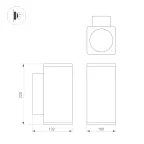Светильник LGD-EVO-WALL-TWIN-S100x100-2x12W Day4000 (GR, 44 deg, 230V) (Arlight, IP54 Металл, 3 года)