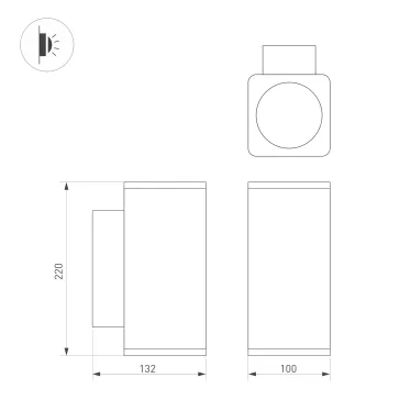 Светильник LGD-EVO-WALL-TWIN-S100x100-2x12W Day4000 (GR, 44 deg, 230V) (Arlight, IP54 Металл, 3 года)