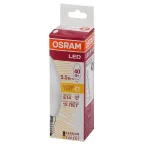 Лампа светодиодная LED 5.7Вт E14 LS CLB40 теплый, матовая свеча Osram
