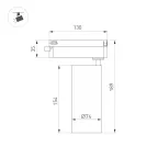 Светильник светодиодный трековый LGD-GERA-2TR-R74-20W Warm3000 (BK, 15 deg, 230V) (ARL, IP20 металл, 5 лет)