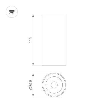 Светильник SP-GABI-SURFACE-R50-9W Warm3000 (BK, 60 deg, 230V) (Arlight, IP40 Металл, 5 лет)