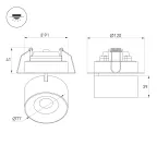 Светильник светодиодный SP-PLURIO-BUILT-TRIMLESS-R120-9W Day4000 (BK-CHR, 36 deg, 230V) (ARL, IP20 Металл, 3 года)