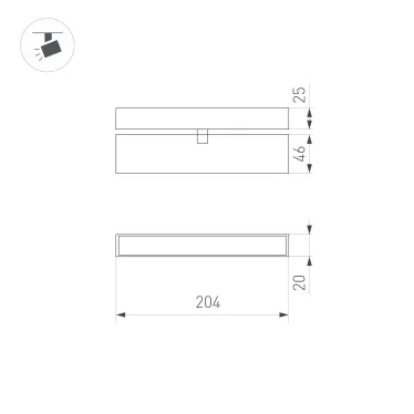 Светильник светодиодный трековый MAG-FLAT-FOLD-25-S200-6W Warm3000 (WH, 100 deg, 24V) (ARL, IP20 металл, 5 лет)