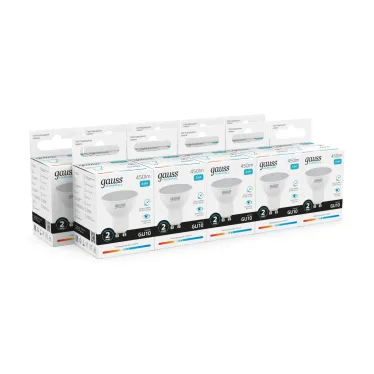 Лампа светодиодная LED 5.5 Вт 450 лм 4100К софит MR16 нейтральный GU10 AC 220В Elementary Gauss
