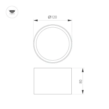 Светильник светодиодный SP-BISCOTTO-R120-12W Warm3300-MIX (WH, 80 deg, 230V) (ARL, IP54 металл, 5 лет)