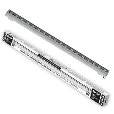 Прожектор светодиодный линейный ULF-L52-18W/RGB/L100 220V IP65 SILVER 1000мм RGB Алюминий