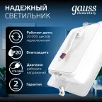 Светильник светодиодный ДВО 5.5 Вт 460 лм 4000К AC 220В IP20 квадрат 95х95х26мм монт разм 75х75мм Пластик Elementary Gauss