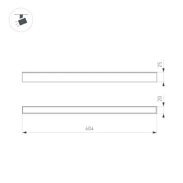 Светильник MAG-FLAT-25-L600-18W Warm3000 (BK, 100 deg, 24V, DALI) (Arlight, IP20 Металл, 3 года)