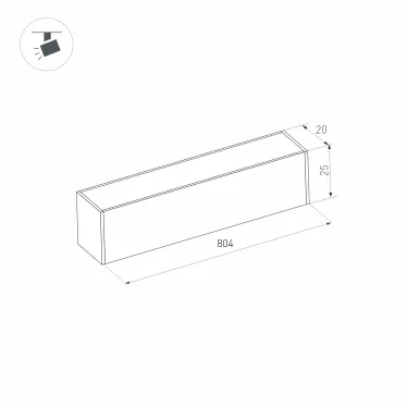 Светильник MAG-FLAT-25-L800-24W Warm3000 (BK, 100 deg, 24V, DALI) (Arlight, IP20 Металл, 3 года)