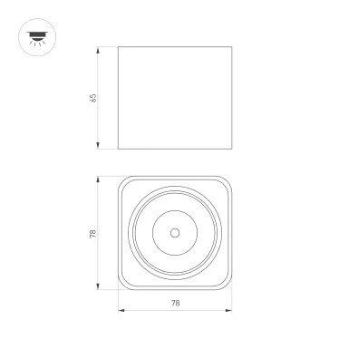 Светильник SP-DICE-S78x78-10W Warm3000 (BK, 24 deg, 230V) (Arlight, IP54 Металл, 5 лет)