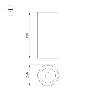 Светильник SP-GABI-SURFACE-R60-12W Warm3000 (BK, 36 deg, 230V) (Arlight, IP40 Металл, 5 лет)
