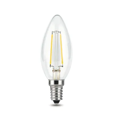 Лампа светодиодная филаментная LED 5 Вт 420 лм 2700К свеча теплый E14 AC 220В прозрачная колба Black Filament Gauss