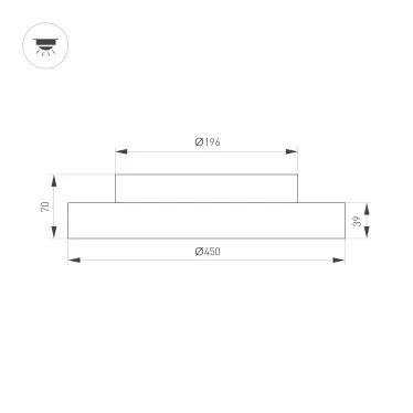 Светильник светодиодный SP-ESTELY-R450-40W Warm3300-MIX (BK, 80 deg, 230V, TRIAC) (ARL, IP65 Алюминий, 3 года)