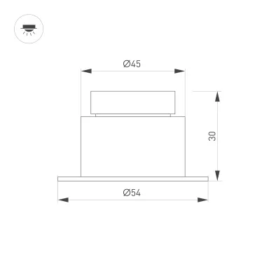 Светильник MS-GLORY-BUILT-R54-5W Warm3000 (WH, 38 deg, 230V) (Arlight, IP54 Металл, 5 лет)