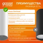Светильник светодиодный ДБО 12 Вт 900 лм 3000К AC 220В Белый IP20 D79х200мм Алюминий Overhead Gauss