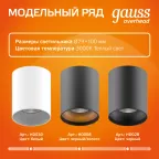 Светильник светодиодный ДБО 12 Вт 900 лм 3000К AC 220В Белый IP20 D79х100мм Алюминий Overhead Gauss