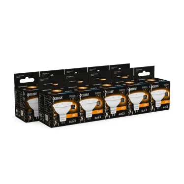 Лампа светодиодная LED 5 Вт 500 лм 3000К софит MR16 теплый GU5.3 AC/DC 12В низковольтная Black Gauss