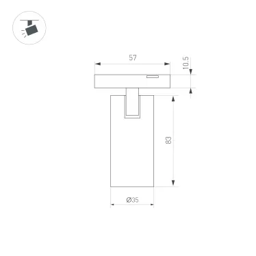 Светильник MAG-MICROCOSM-SPOT-R35-5W Warm3000 (BK, 36 deg, 24V) (IP20 металл, 3 года)